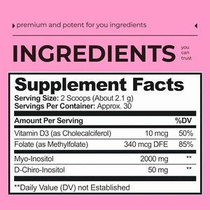 Polvo de folato de fábrica OEM para adultos Suplemento de inositol Premium Polvo de folato Suplemento de vitamina <span class=keywords><strong>D</strong></span> Suplemento de inositol Premium - Product Image 4