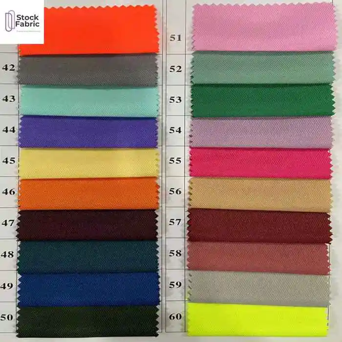 China textile wholesale low price woven polyester gabardine plain dyed fabric stock lot for clothing