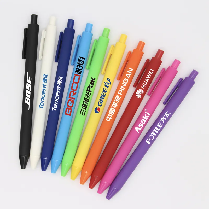 עט ג'ל פלסטיק חם בסיטונאי הדפסת לוגו מותאם אישית עט כדורי רב צבעים