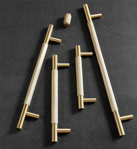 Wholesale Brass Cabinet Handles Knurled Wardrobe Handle Textured Drawer Pulls Cupboard Dresser Knobs Furniture Door Accessory