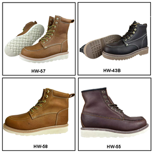 6 Inch MOC Toe Yellow Embossed Grain Cow Leather <strong>Boots</strong> for Mining Construction Factory Safety Work <strong>Boots</strong> for Labor Protection - Product Image 4
