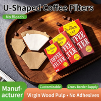 Filtre à café en papier conique en forme d'éventail U103 du fabricant, capacité 50g, importé de Chine, emballage en boîte couleur