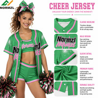 Maillots de cheerleading scintillants argentés personnalisés avec logo d'équipe de danse, maillots de baseball pour les cheerleaders des clubs de danse