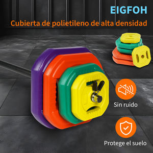 En Stock en España: Set de Barras de Pesas de 40 kg de Hormigón Colorido con Cubierta Protectora de PVC para un Entrenamiento Seguro y Duradero - Product Image 3