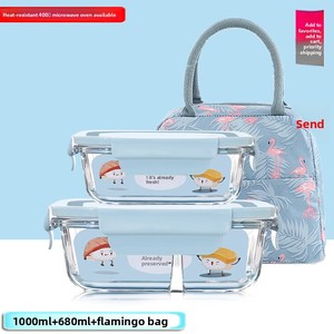 Boîte à lunch en verre borosilicate de haute qualité, carrée, antibactérienne, étanche, résistante à la chaleur, compatible micro-ondes, pour la préparation des repas - Product Image 3