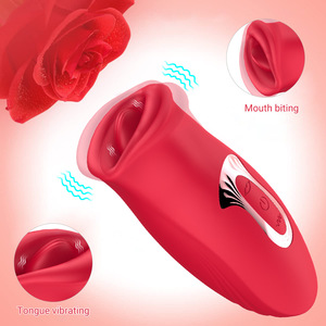 Vibrador Realista 2 en 1 para Punto G Femenino con Estimulación de Lengua, Silicona de Grado Alimenticio, 100% Impermeable, USB, Venta al Por Mayor - Product Image 1