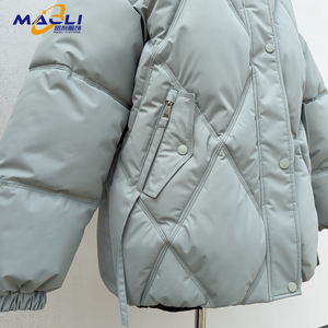 Veste d'hiver à capuche en duvet de style chinois, coupe-vent, épaisse, pour femmes, avec fermeture éclair, boutons, col montant, matelassée, avec poches à rabat - Product Image 2
