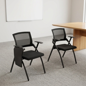 Silla de Entrenamiento con Tablero de Escritura, Sillas para Visitas Apilables, Sillas de Oficina con Ruedas para Mesa de Conferencias - Product Image 1