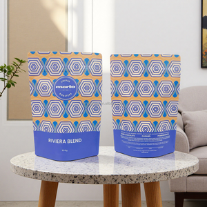 250g túi Cà phê tùy chỉnh bán buôn cấp thực phẩm đứng lên túi <span class=keywords><strong>ziptop</strong></span> túi đứng cho cà phê đậu thực phẩm đồ ăn nhẹ bao bì - Product Image 1