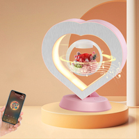 Lampe de maison intelligente en acrylique moderne à lévitation magnétique, fleurs préservées flottantes, pour la Saint-Valentin, anniversaire et mariage