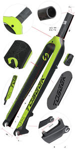 <span class=keywords><strong>Fourche</strong></span> de vélo TOSEEK entièrement en fibre de carbone VTT <span class=keywords><strong>26</strong></span> / 27,5 / 29 <span class=keywords><strong>pouces</strong></span> <span class=keywords><strong>Fourche</strong></span> de vélo de montagne <span class=keywords><strong>Fourche</strong></span> <span class=keywords><strong>rigide</strong></span> VTT Pièces de vélo Vert - Product Image 4