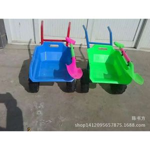 Childrens Beach Wagon With Shovel And <b>Bucket</b> <b>Plastic</b> Two Wheeled Toy For 2 To 4 Years Old Kids Outdoor Play - Product Image 3