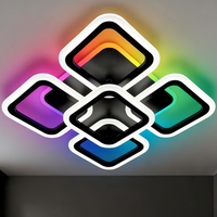Plafonnier LED minimaliste moderne RGB, lumière de salon, télécommande, changement de couleur, lumière d'ambiance pour chambre à coucher