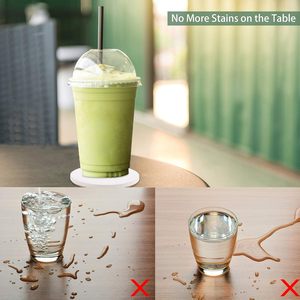 Posavasos de cerámica redondo en blanco con sublimación impresa personalizada de gran oferta para Hotel restaurante cerveza café bebidas posavasos absorbentes - Product Image 5