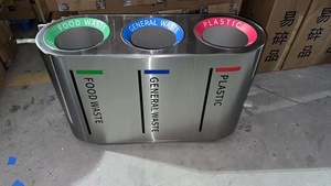 Thương mại thép không gỉ đa ngăn chất thải <span class=keywords><strong>bin</strong></span> Thiết kế ngoài trời được xây dựng trong tái chế tính năng cho trung tâm mua sắm khu vực công cộng - Product Image 5