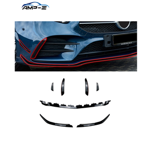 Lèvres de pare-chocs avant en gros AMP-Z pour Mercedes Benz <span class=keywords><strong>classe</strong></span> <span class=keywords><strong>A</strong></span> W177 hayon/berline <span class=keywords><strong>AMG</strong></span> <span class=keywords><strong>Line</strong></span> 2018 + - Product Image 1