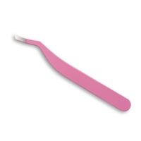 Pince à cils DIY en acier inoxydable courbée de précision antistatique de 10 mm pour cils en grappe