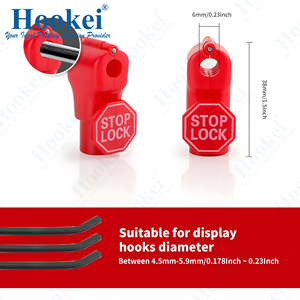 100-Piece Plastic Red Peg <b>Hook</b> Lock Anti-Theft Safety <b>Display</b> <b>Hook</b> with Magnet Detacher Magnetic Lock Retail Pin <b>Hook</b> - Product Image 2