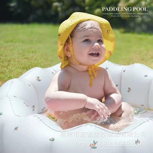 <b>Inflatable</b> Baby <b>Bath</b> Seat With Lemon Print 0-12 Months White Portable Chair For Infants - Product Image 2