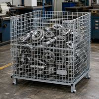 Alternative économique aux emballages jetables : Conteneur à palettes en treillis métallique robuste 1200x1000mm pour le stockage en entrepôt
