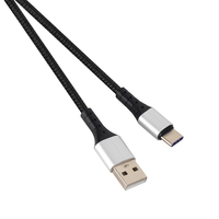 Kabel Data VCOM USB 2.0 dengan Selubung Kepang, Kabel Pengisi Daya USB Tipe C 1m untuk Ponsel dan Tablet
