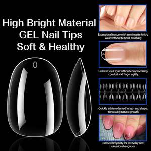 600 Uds. Por juego de uñas postizas <span class=keywords><strong>diseño</strong></span> redondo corto <span class=keywords><strong>transparente</strong></span> medio corto uñas postizas DIY salón de <span class=keywords><strong>manicura</strong></span> - Product Image 3