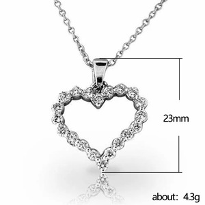Collier pendentif en cristal cœur creux pour femme, chaîne de clavicule cœur éternel, bijoux de mode - Product Image 2