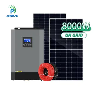 Set completo sistema di energia solare domestica 10kw su rete 8kw 10kw sistema di energia solare per la casa