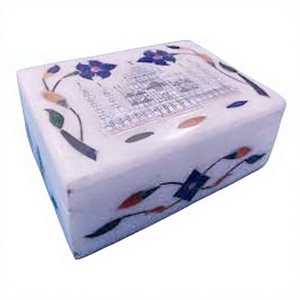 Decorative Handmade Custom Design White Marble Inlay <b>Box</b> With Mother Of Pearl Rectangle Shape For Jewelry Storage Gifts Purpose - Product Image 1