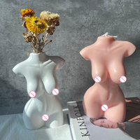 Grande taille 22cm nordique bougie moule fournitures cire parfumée femme humaine corps féminin torse Silicone moule pour résine époxy Art