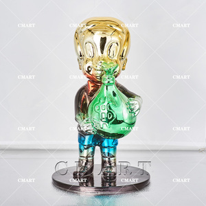 Sculpture d'art en résine en gros : Amour, Billionaire, pour la sculpture d'art, avec motifs <span class=keywords><strong>de</strong></span> crème glacée, dollar <span class=keywords><strong>de</strong></span> dessin animé, homme riche et sac d'argent - Product Image 3