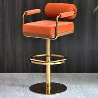 Tabouret de bar haut en acier inoxydable rotatif à 360 degrés, luxueux, nouvellement développé en 2023, pour comptoir de cuisine, café