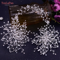 YouLaPan Serre-tête en strass en forme de feuille pour mariées, accessoires capillaires en cristal pour banquets et fêtes, parures de tête faites à la main HP401