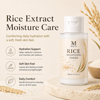 Tonique Hydratant Éclaircissant à l'Extrait de Riz 200ml – Essence Faciale Légère et Aquatique en Flacon Pompe pour une Peau Douce, Lisse et d'Apparence Fraîche
