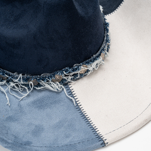 Sombrero Vaquero Occidental de Gamuza Premium con Bloques de Color, Estilo Vintage Desgastado, Fedora Elegante para Fiestas y Uso Casual al Aire Libre - Product Image 4