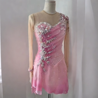 Robe de patinage artistique pour femmes et filles, justaucorps de danse et de ballet, tenue de performance professionnelle ornée de diamants
