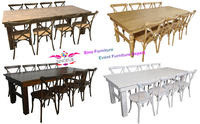 Ensemble de chaises et tables rondes pliantes en bois de 6 pieds pour restaurant, café, bar, événements - usage commercial