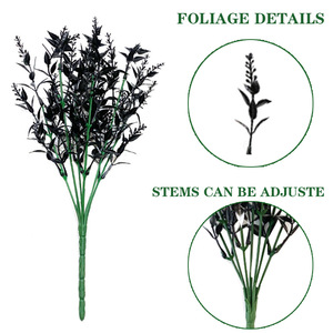 Plantas Artificiales de Eucalipto Persa Negras Personalizadas para Halloween, Hojas de Plástico para Decoración de Jardín y Fiestas - Product Image 4