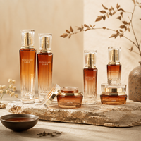 Ensemble de flacons en verre ambré dégradé rhomboïde de luxe 30g 50g 20ml 40ml 100ml 120ml pour l'emballage de produits cosmétiques et de soins de la peau