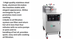 Freidora de Pollo a Presión Comercial CE con Filtro de Aceite /Gas o Electricidad /Equipo con Sistema de Filtrado Automático - Product Image 2