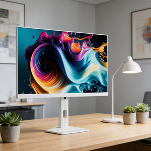 Moniteur de jeu incurvé 27 pouces 2K avec résolution 2560x1440 et écran sans bordure, moniteur LED pour ordinateur de bureau - Product Image 1