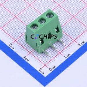 WJ128R-5.0-3P Screw Terminal Block Bent Lead Through Hole,P=5mm Connector ( Construction: 1x3P )( Pitch: 5mm )( Color: Green ) - Product Image 1