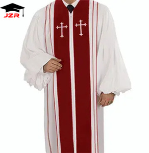 Túnica Bautismal Negra de Alta Calidad con Diseño de Cruz Bordada <span class=keywords><strong>para</strong></span> Pastor, Unisex - Product Image 2