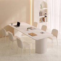 Table de conférence moderne simple luxe crème Wind Rock Board 2m blanc pur longue table de travail chaise combinaison bureaux