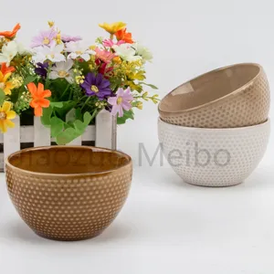 Ceramic Tableware 4 Bowls Set New Year Gift Solid Color Glazed Bowl Set