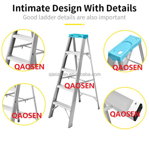 Escalera Industrial <span class=keywords><strong>de</strong></span> Fibra <span class=keywords><strong>de</strong></span> Vidrio Roja Tipo A <span class=keywords><strong>de</strong></span> Alta Calidad, Carga Máxima <span class=keywords><strong>de</strong></span> 150 kg, Aislada, para Exteriores, con Almacenamiento <span class=keywords><strong>de</strong></span> Herramientas, Bloqueo Manual, 1 Año <span class=keywords><strong>de</strong></span> Garantía, 75 - Product Image 2