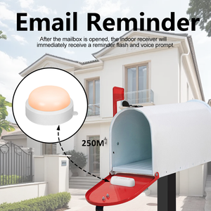 Sistema Inalámbrico de Notificación para Buzón, Alcance de hasta 800 pies/250 m, Alerta por Correo Electrónico en Tiempo Real con Luces LED y Recordatorios Sonoros - Product Image 4