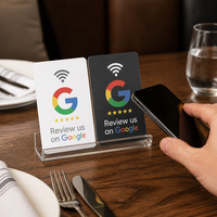 Cartes de visite NFC à puce NTAG215, étanches, pour contrôle d'accès, avec code QR, pour les réseaux sociaux Facebook, TikTok, Google Review