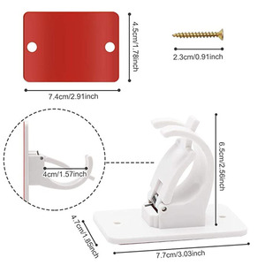 Clips de tringle à rideau transparents et imperméables, anneaux rotatifs, crochets adhésifs muraux robustes - Product Image 5