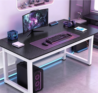 Bureau de jeu robuste pour ordinateur, idéal pour le bureau à domicile et les études, table de travail PC moderne avec structure métallique